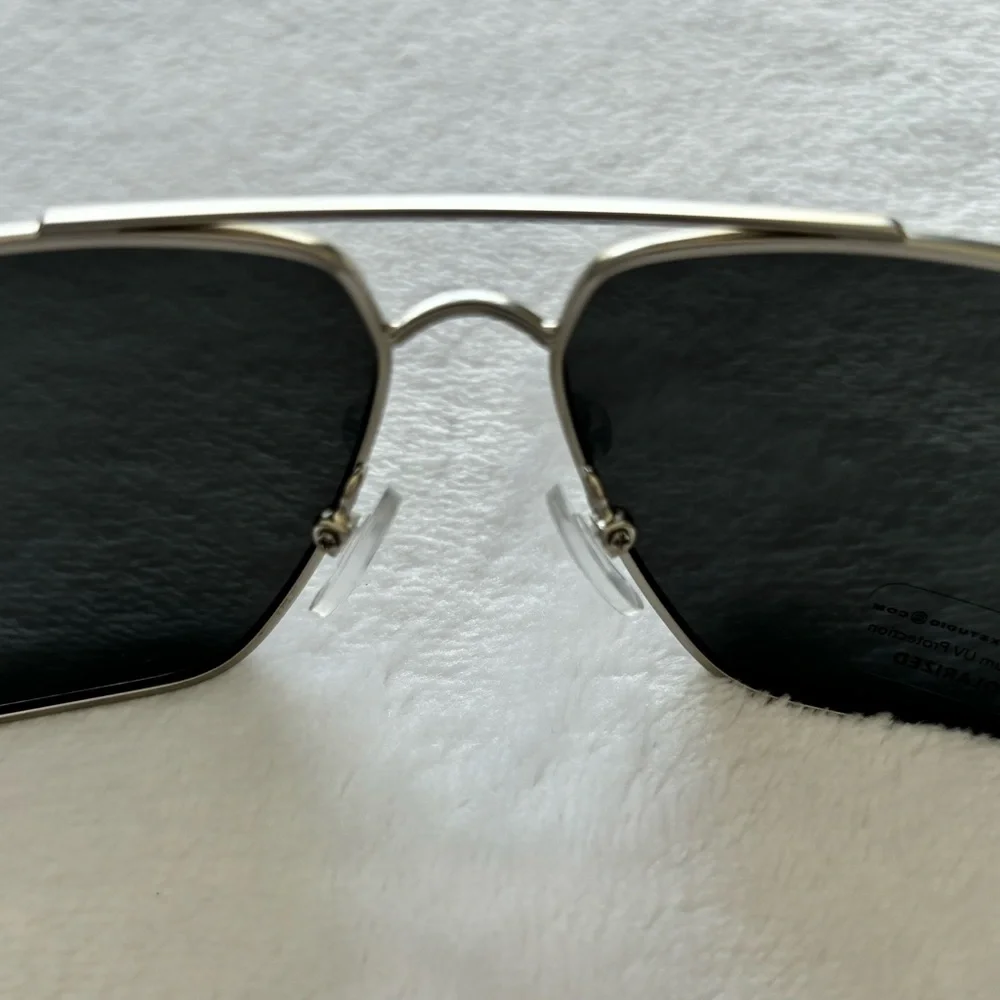 M BY MAXSTUDIO Men's Aviator Rectangular Polarized Sunglasses--MX9457--NWT